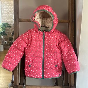 MINI BODEN SHERPA LINED HOODED JACKET WINTER ZIP OFF SLEEVES TURNS INTO VEST 2-3